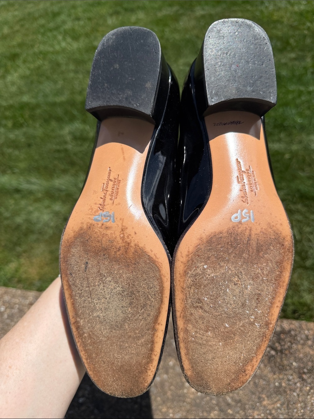 Salvatore Ferragamo Black Patent Leather Bow Loafers - Picture 3 of 9